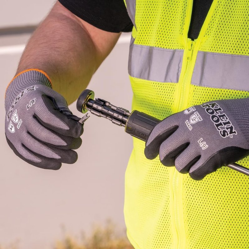 Klein Tools Work Gloves - Cut Resistant Nitrile Coated | Touchscreen Capable, Medium, 2-Pair