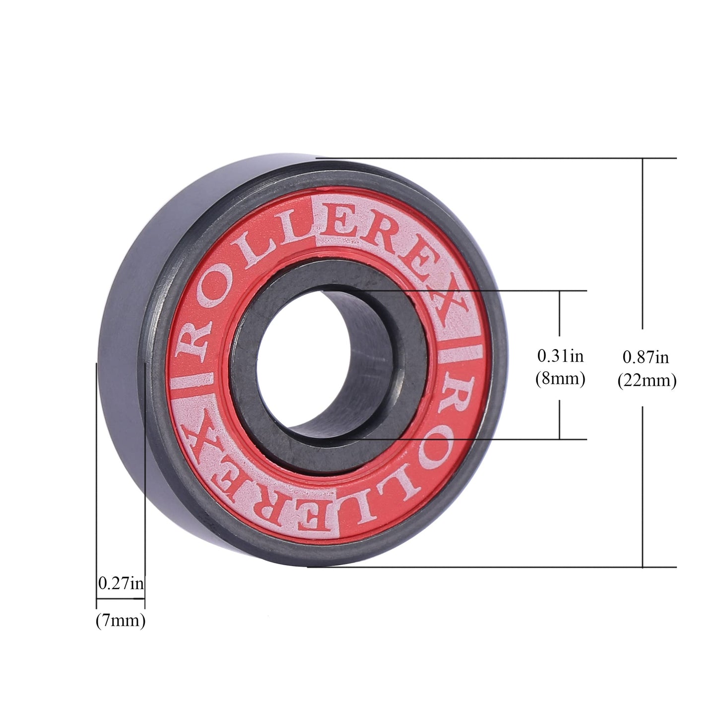 Adventure World Atlas 608-2RS Pre-Lubricated Skate Wheel ABEC-7 Bearings, Spacers & Washers Kit– for Roller Skates, Inline Skates, Roller Blades, Scooters, & Skateboards (8-Pack)
