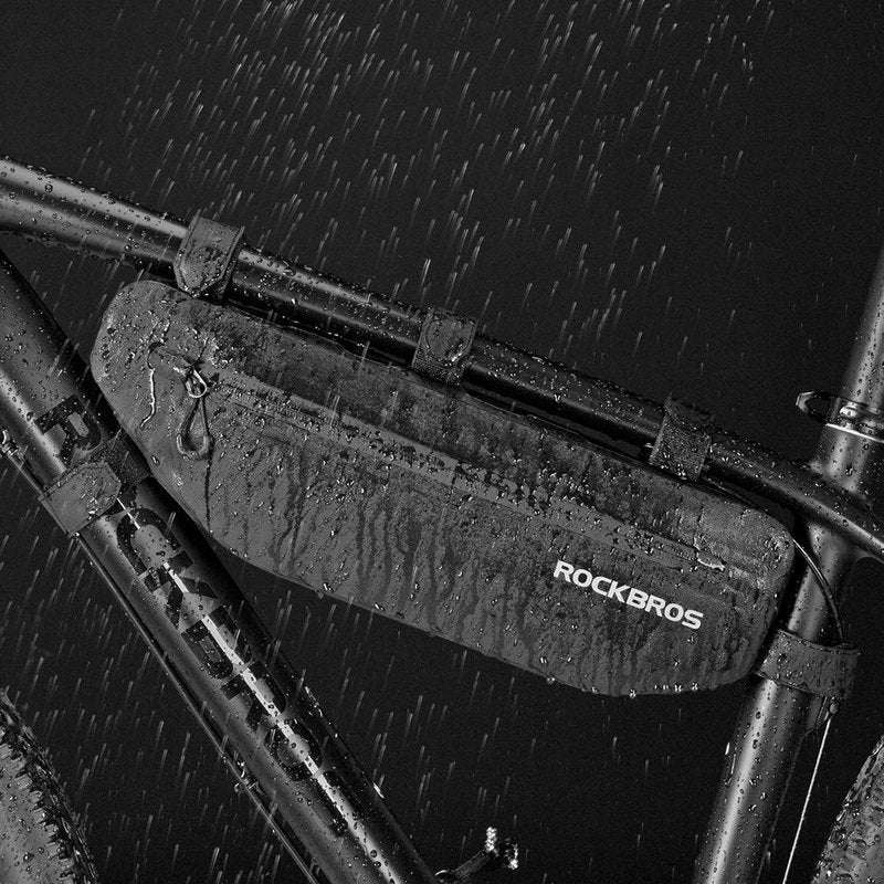 ROCKBROS Bike Frame Bag Waterproof Bike Triangle Bag Bicycle Under Top Tube Bag Corner Pouch Storage Bag Approx. 3 Litres for Cycling Accessories