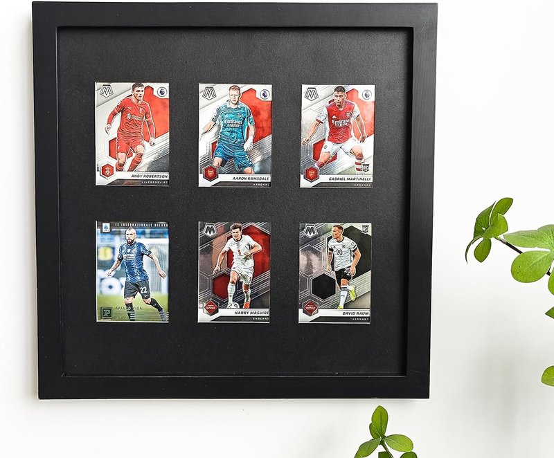 Baseball Display Card Box - 6 Graded Sports Trading Card Frames with UV Protection | Black