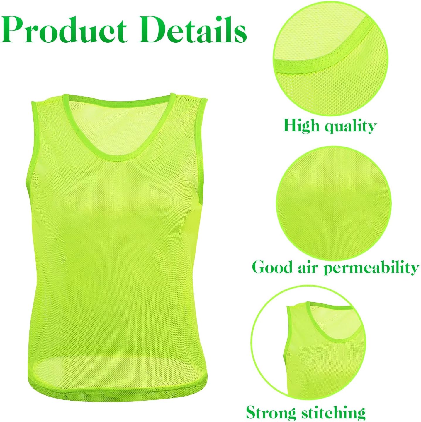 24 Pcs Pinnies Scrimmage Vests - Nylon Mesh Practice Jerseys for Soccer & Basketball Teams