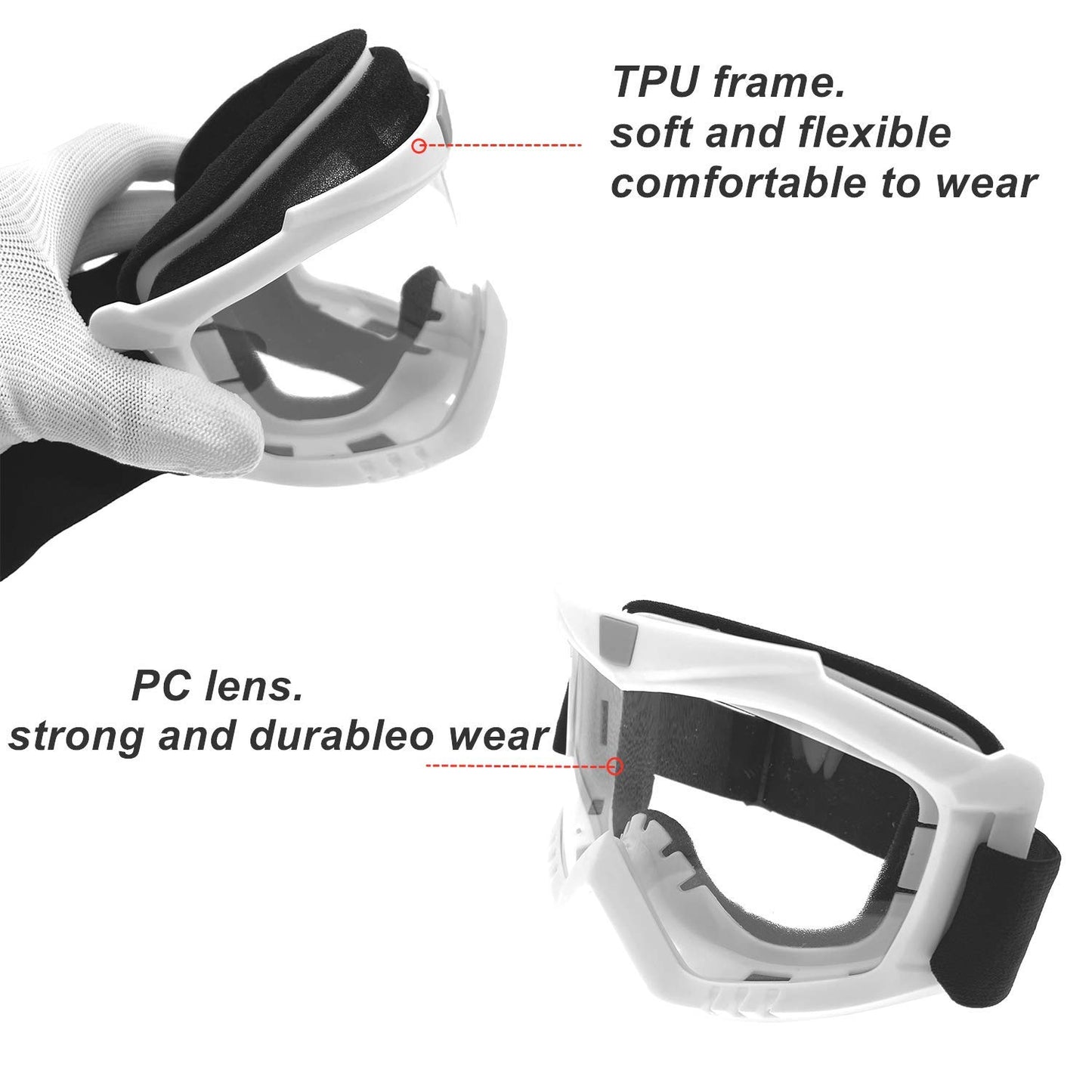 LJDJ Motorcycle Goggles with Removable Face Mask - Dirt Bike ATV Motocross Eyewear Anti-UV Adjustable MX Riding Offroad Cycling Motorbike Protective Glasses Racing Combat Tactical Military Goggles