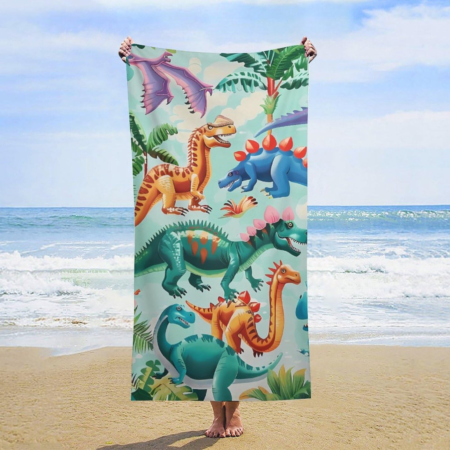 dinosaur beach towel Unique Design dinosaur towels Quick Dry Towel Suitable for Beach Bath Towel for Women Girls Kids Men Soft Plush dinosaur towel Beach Lovers beach towel dinosaur 63x32 inches