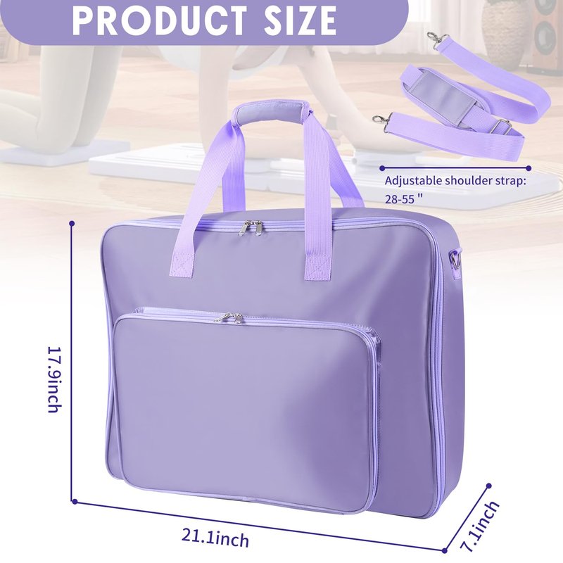 Crisinant Storage Bag for Pilates Board, Pilates Board Organizer, Shoulder Gym Bags with Multi Pockets Portable Carrying Bag for Gym, Pilates, Yoga, Outdoor Exercise, Home Storage, Daily Use, Bag Only