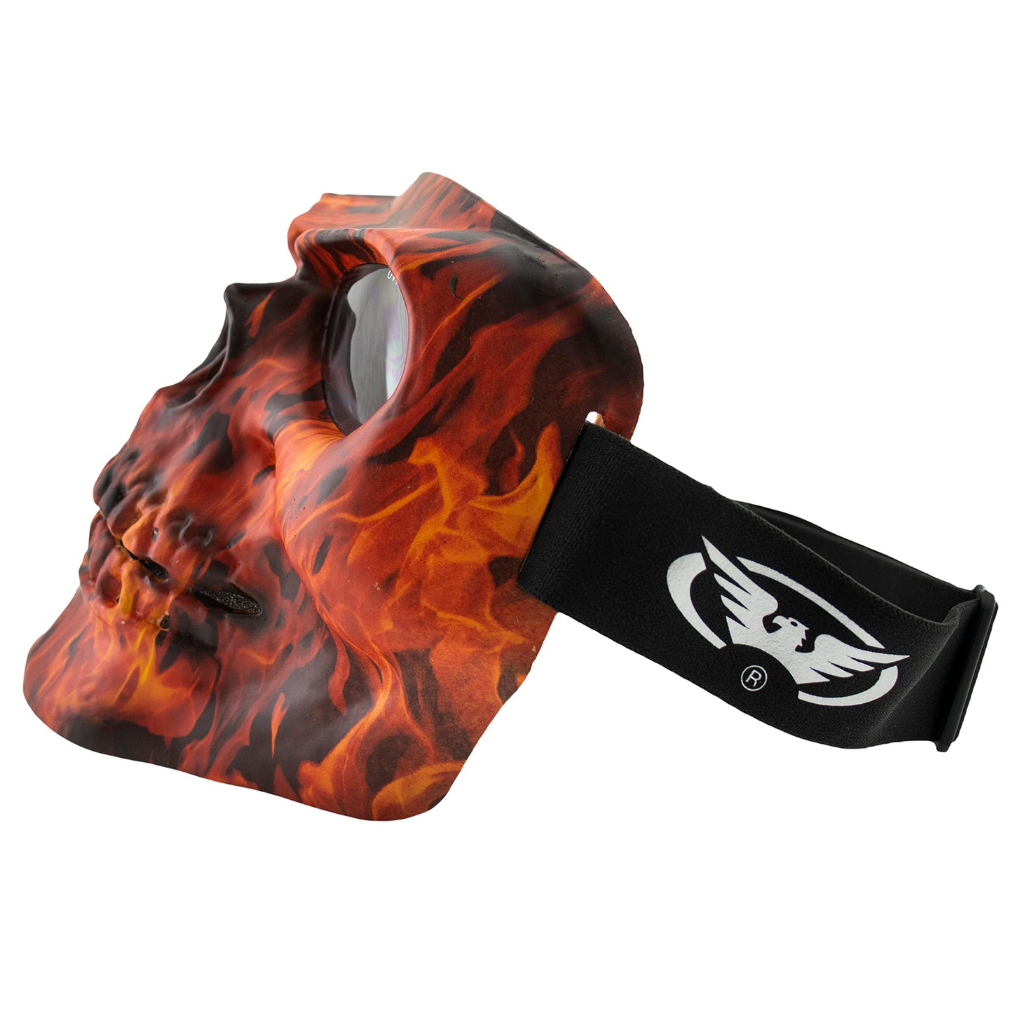 Global Vision Skull Mask Motorcycle Full Face Coverage Riding Goggles Matte Flame w/Smoke Lenses