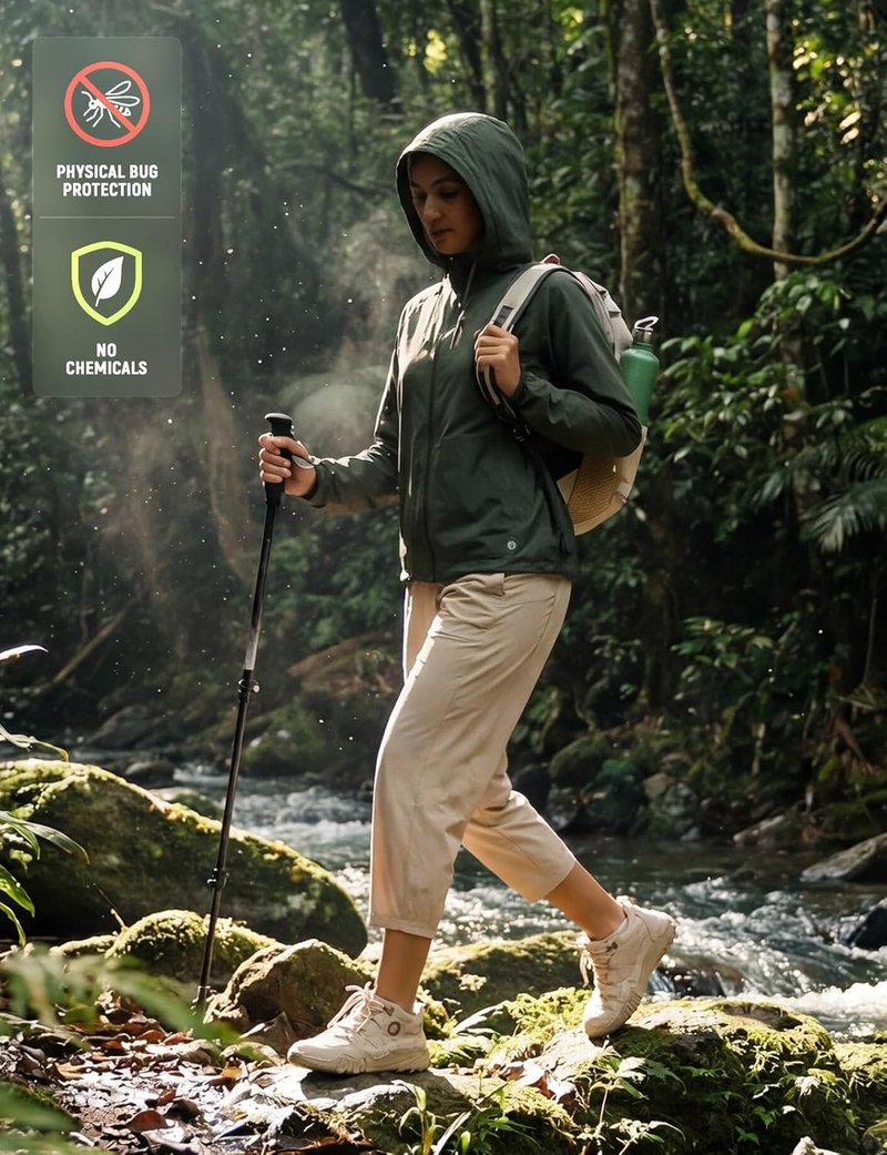 Baleaf Women's Lightweight Sun Jacket - UPF 50+ Long Sleeve Hiking Hoodie | 2 Pockets, Mosquito Protection