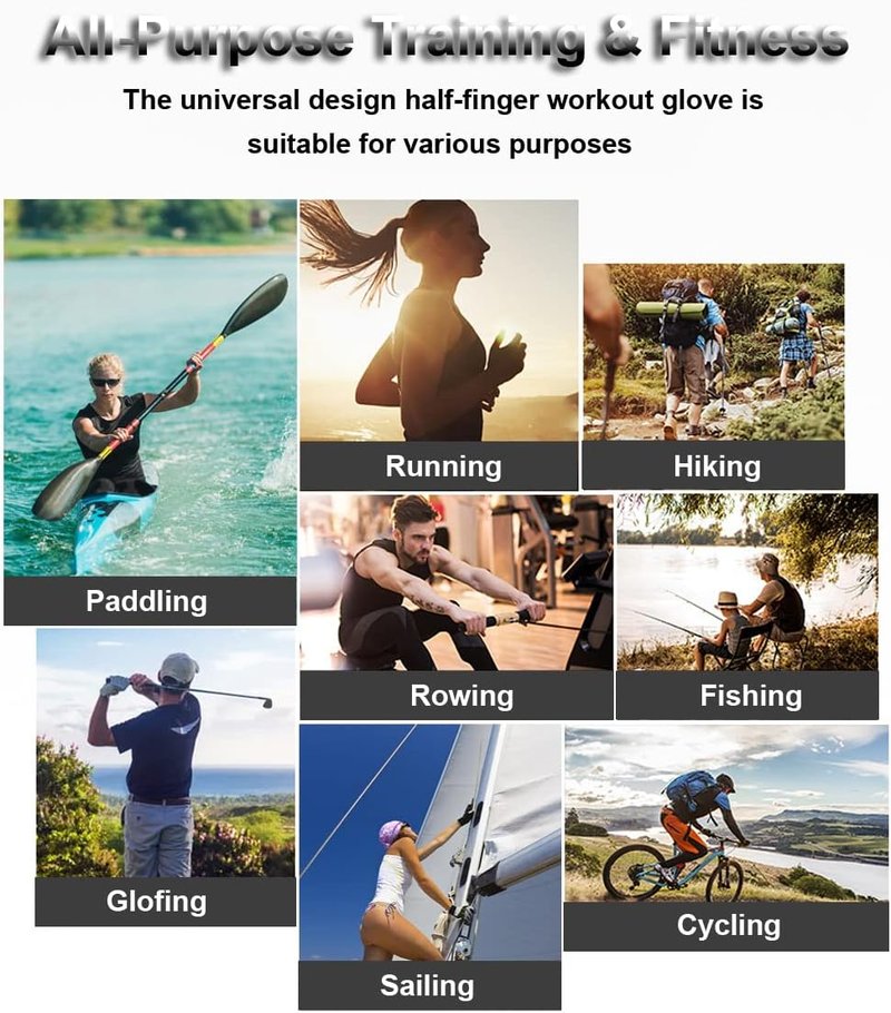 Fingerless Sports Gloves - Multipurpose Water & Fishing Gear for Men & Women | Ideal for Sailing, Rowing, Kayaking