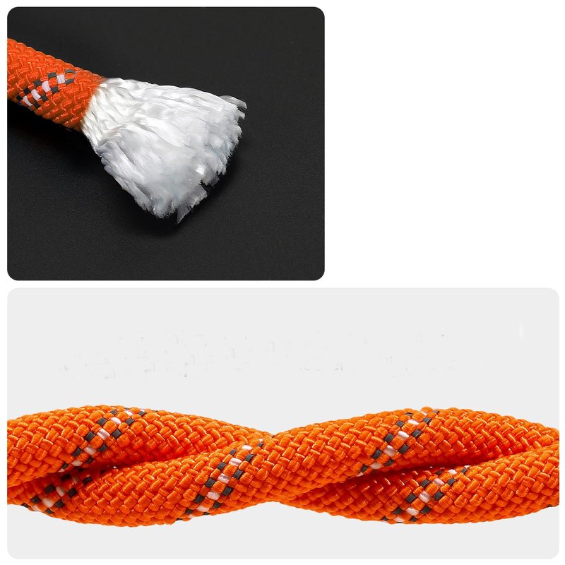 NorthPada 1/2 in (12mm) x 65 ft (20M) Static Outdoor Climbing Rope, Nylon/Polyester, Orange, Arborist/Rappelling/Swing Rope, 24KN Tensile Strength
