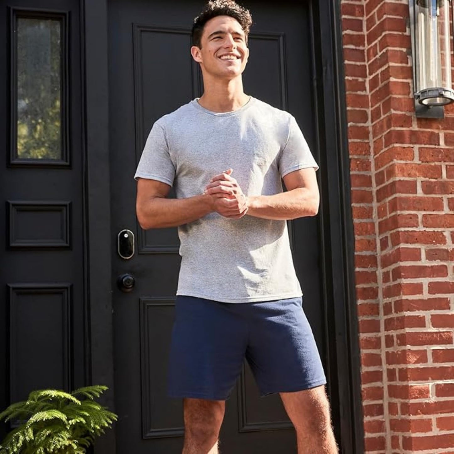 Hanes Mens Jersey Cotton With Pocket Workout-and-training-shorts, Charcoal Heather, X-Large US
