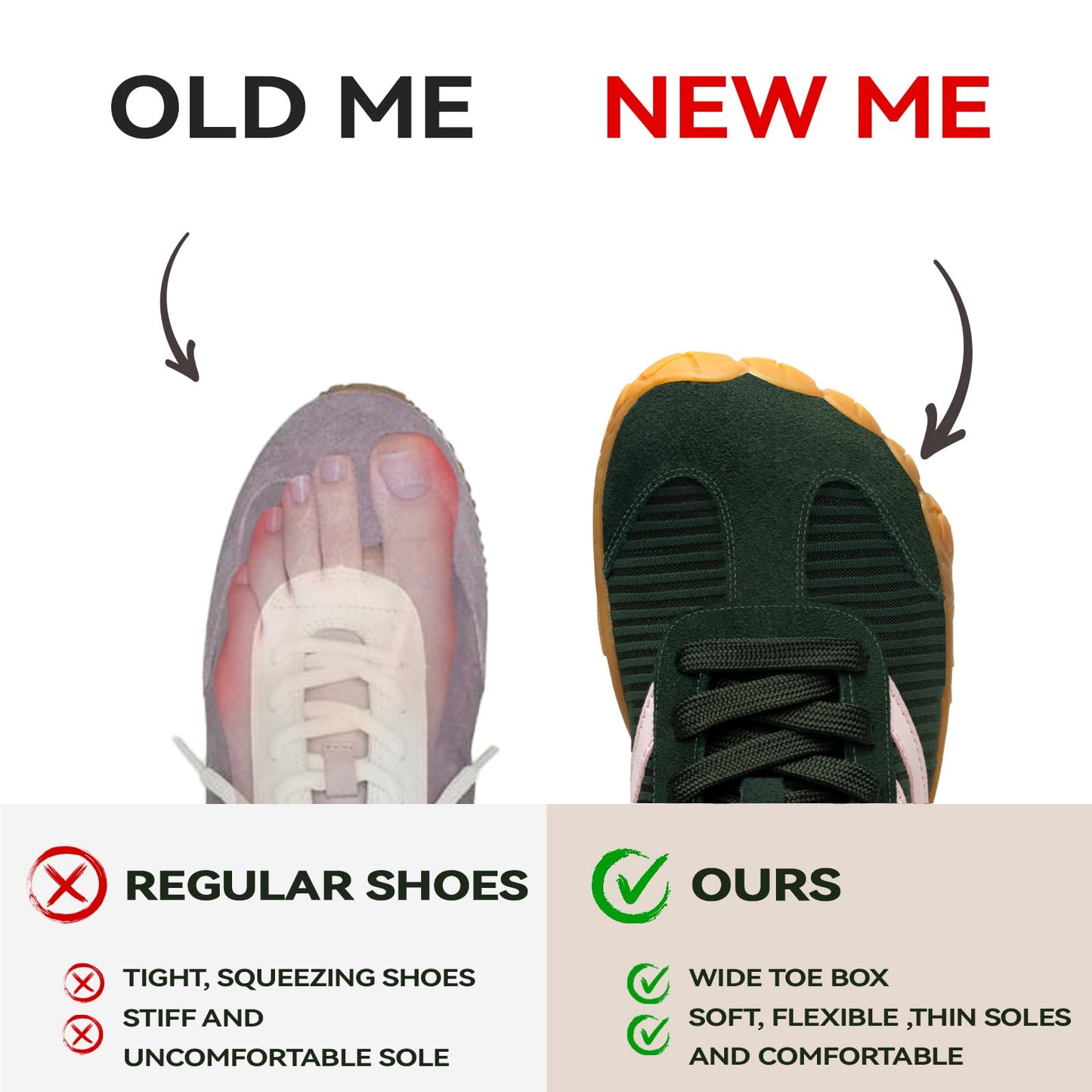 Barefoot Shoes Women Casual Sneakers,Wide Toe Box Shoes Women Zero Drop Barefoot Shoe Men,Minimalist Trail Running Shoe,Non-Slip Lightweight Breathable Comfortable Fashion Walking Hiking Shoes Unisex