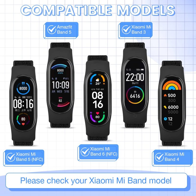 TumpCez Solo Loop Nylon Strap Compatible with Xiaomi Mi Band 6 5 4 3/Amazfit Band 5 Straps,Soft Adjustable Colorful Sports Replacement Band for Xiaomi Mi Band 6 5 (NFC) for Men Women