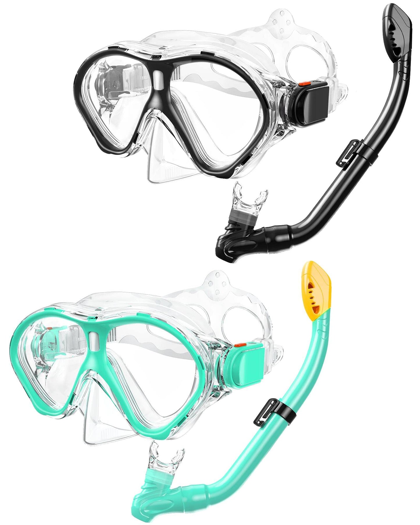 Gintenco Kids Snorkel Set, Diving Mask for Children as Unisex Kids Swimming Goggles, Anti-Fog Diving Mask and Dry Top Snorkel Combo Set for Junior and Youth