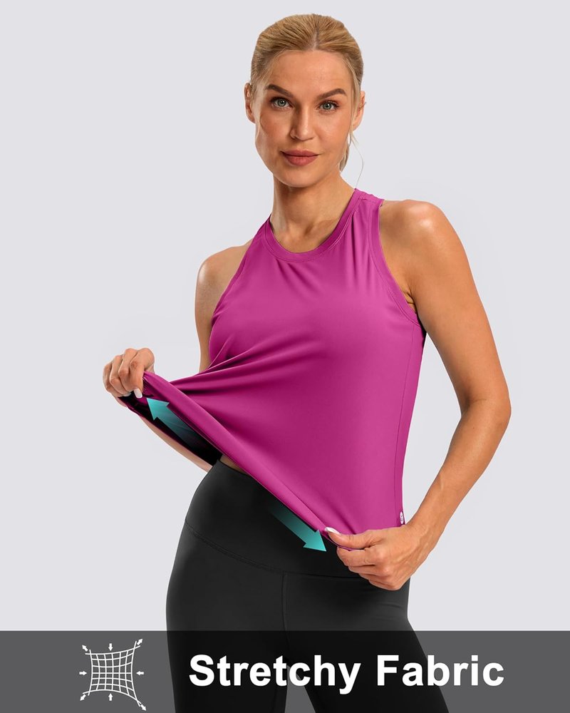 Women's Racerback Yoga Tank Tops - Loose Fit Athletic Sleeveless Running Shirts for Gym Workouts
