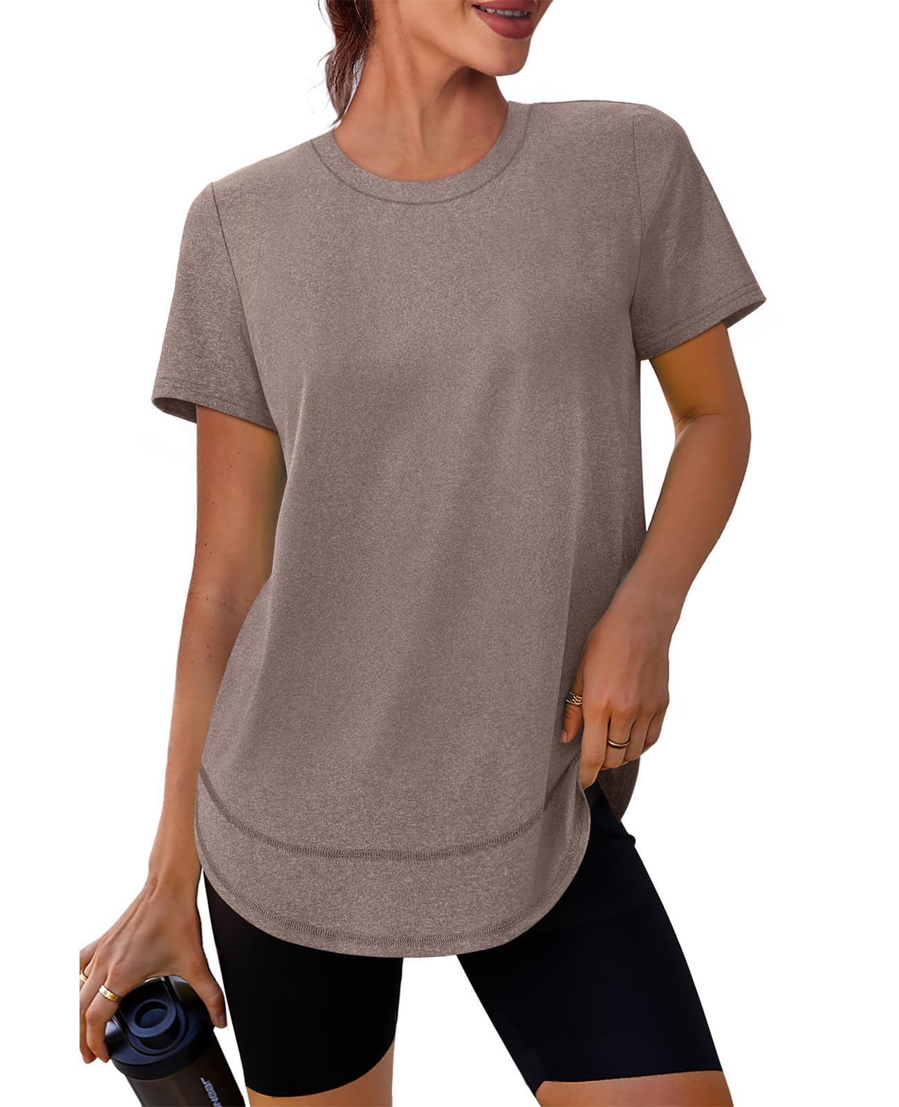 Summer Tops for Women 2026 Short Sleeve Workout Clothes Athletic Shirts Pilates Outfits Camisetas Deportivas para Mujer Blue L