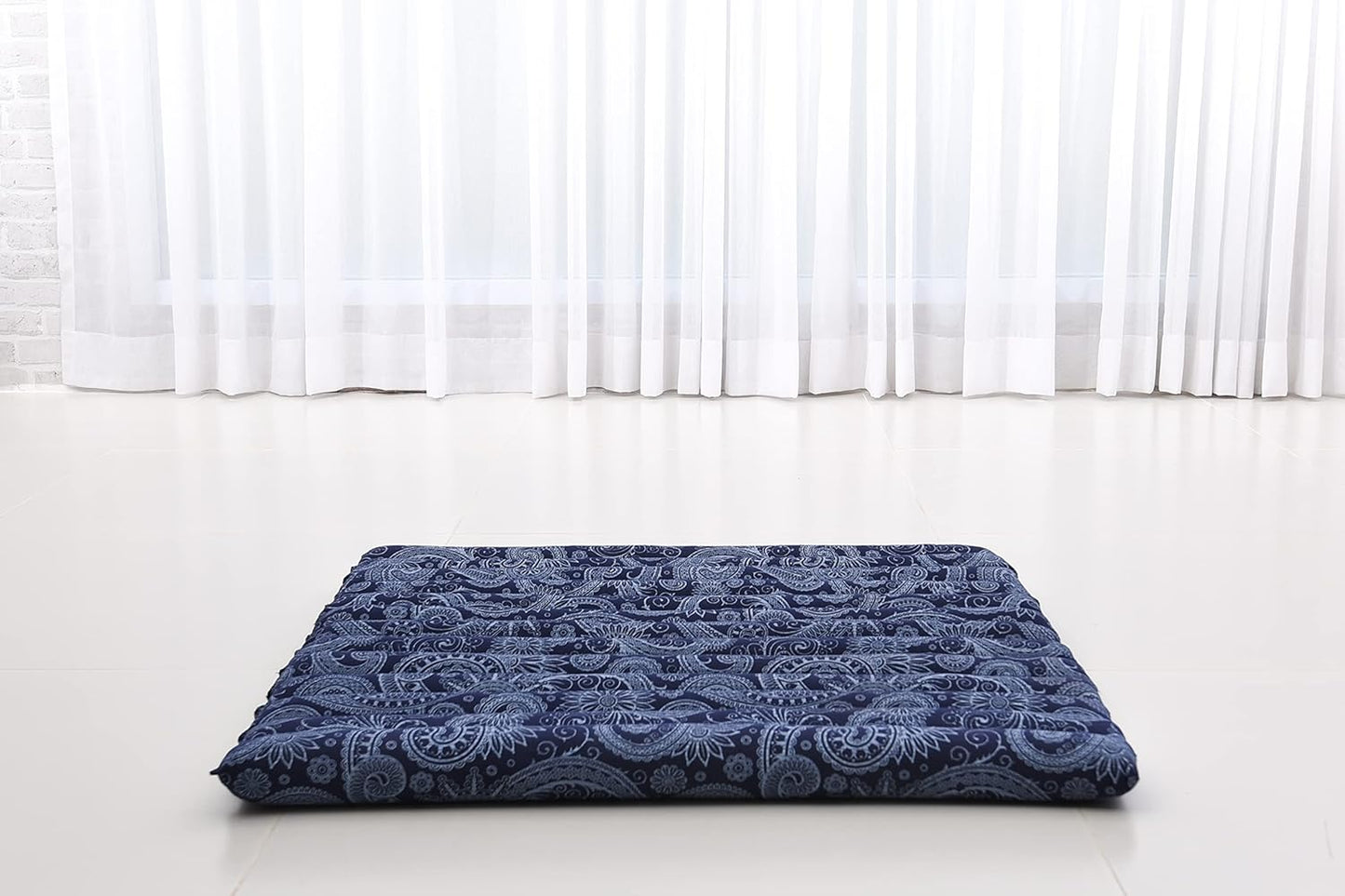 Meditation Cushion Set - Round Zafu Pillow & Square Roll-Up Zabuton Mat | Kapok Filled Comfort