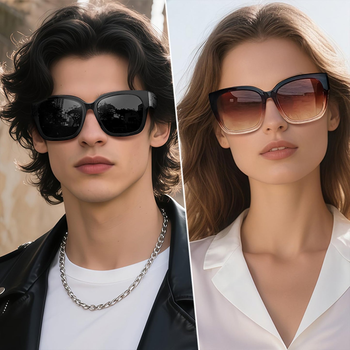 MAIVARDAY 400UV Protection Fit Over Glasses Sunglasses - Comfortable Durable Square Frame with Gradient Lenses