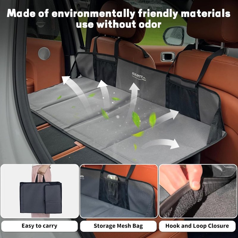 EULANT Foldable Portable Air Mattress for Backseat,Car Rear Seat Mattress Extension Plate,Folding Car Bed Mattress,Increase Travel Trunk Space & Car Bed Camping Space for Car/SUV/Model Y/3