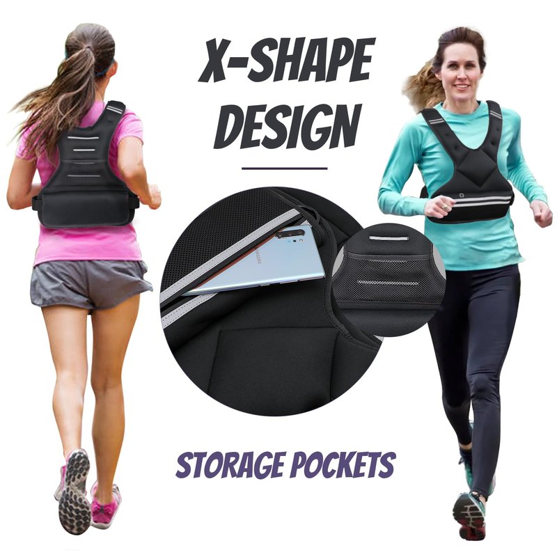 JoyPlus Adjustable Weight Vest, Strength Training Running Vest，Workout Equipment, Sport Exercise, Fitness, Weight Loss for Men, Velcro