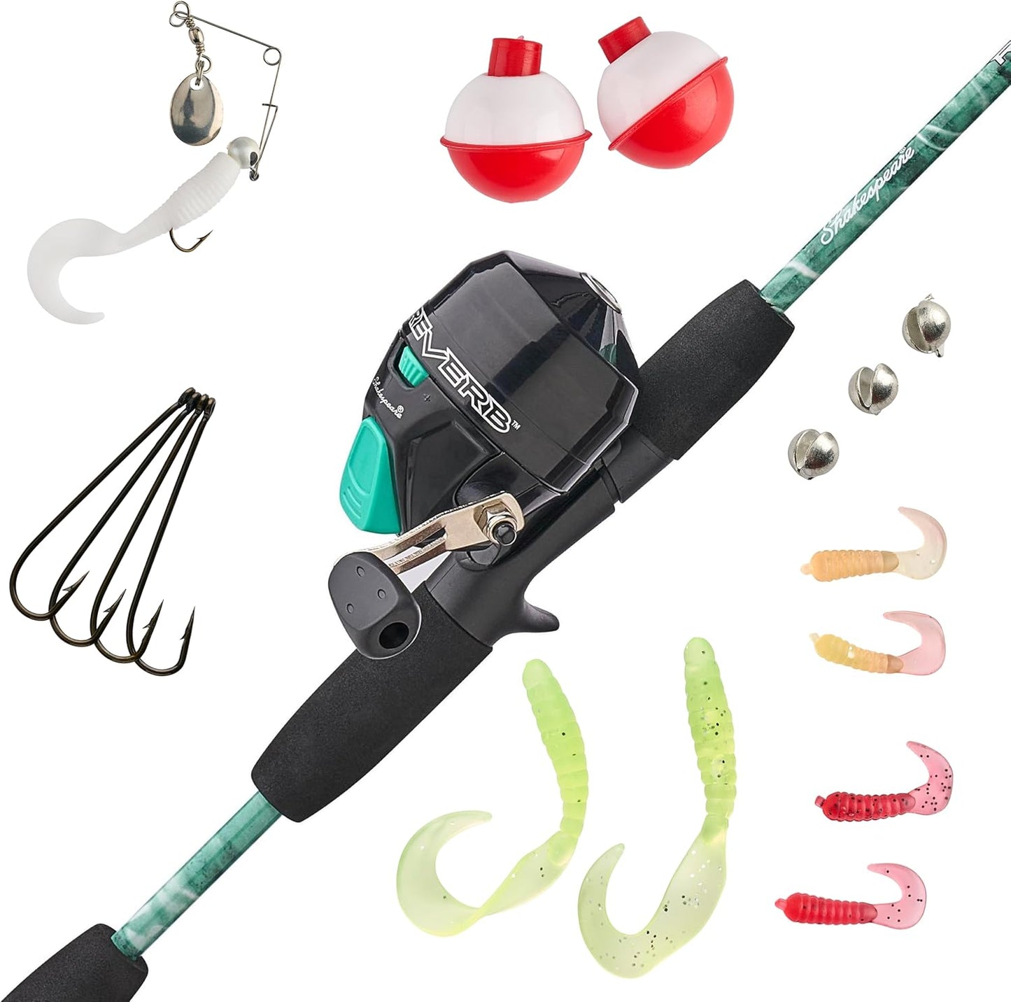 Shakespeare Fishing Rod Combo - Reverb Spincast Reel with Durable Design | 6ft Length