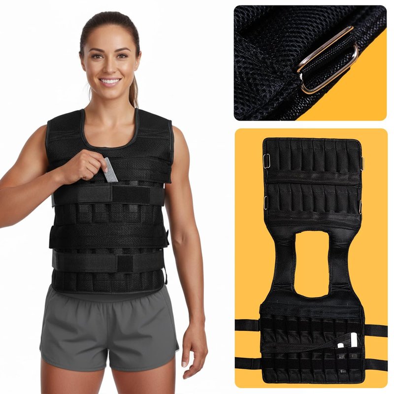 mavee Adjustable Weight Vest (Vest Only, Weights Not Included) - 32 Slots for Custom Resistance, Fits Men & Women - for Strength Training, Running, Fitness