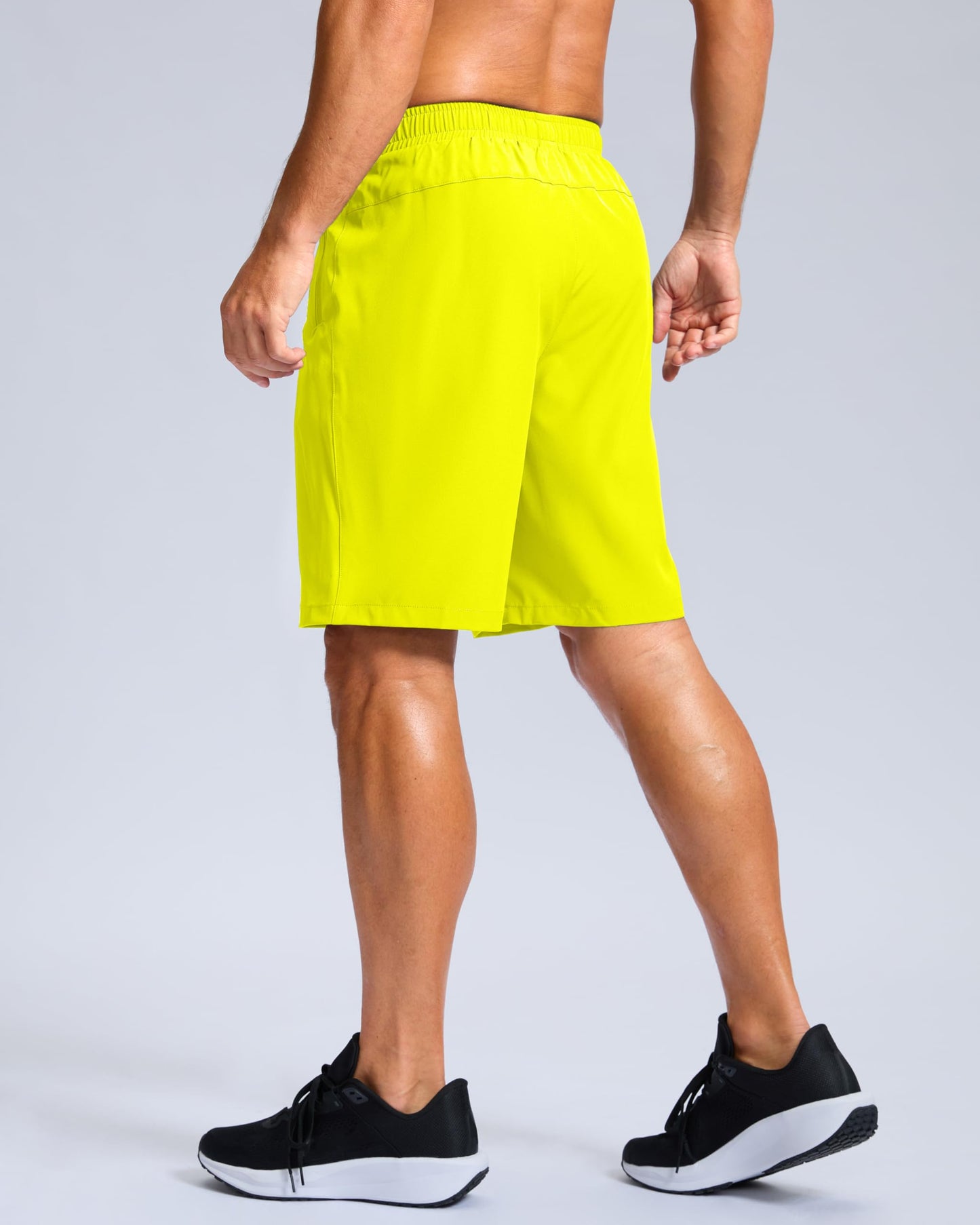G Gradual Men's Athletic Running Shorts with Zipper Pockets Quick Dry 7"/ 5"/ 9" Workout Gym Shorts for Basketball Hiking(Fluorescent Yellow,9M)