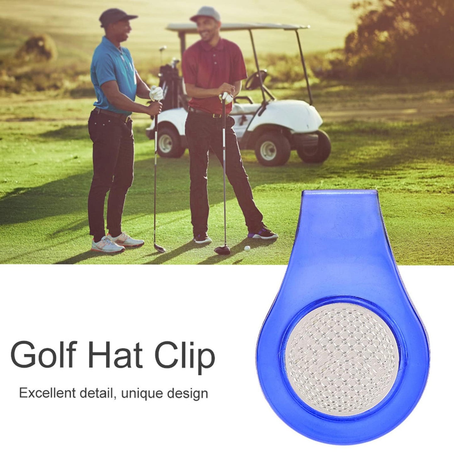 equlup Golf Hat Clip, 11x3.6cm / 4.3x1.4in Hat Clamp Magnetic Ball Marker Multifunctional Outdoor Sports Accessory for Women Men Golfer