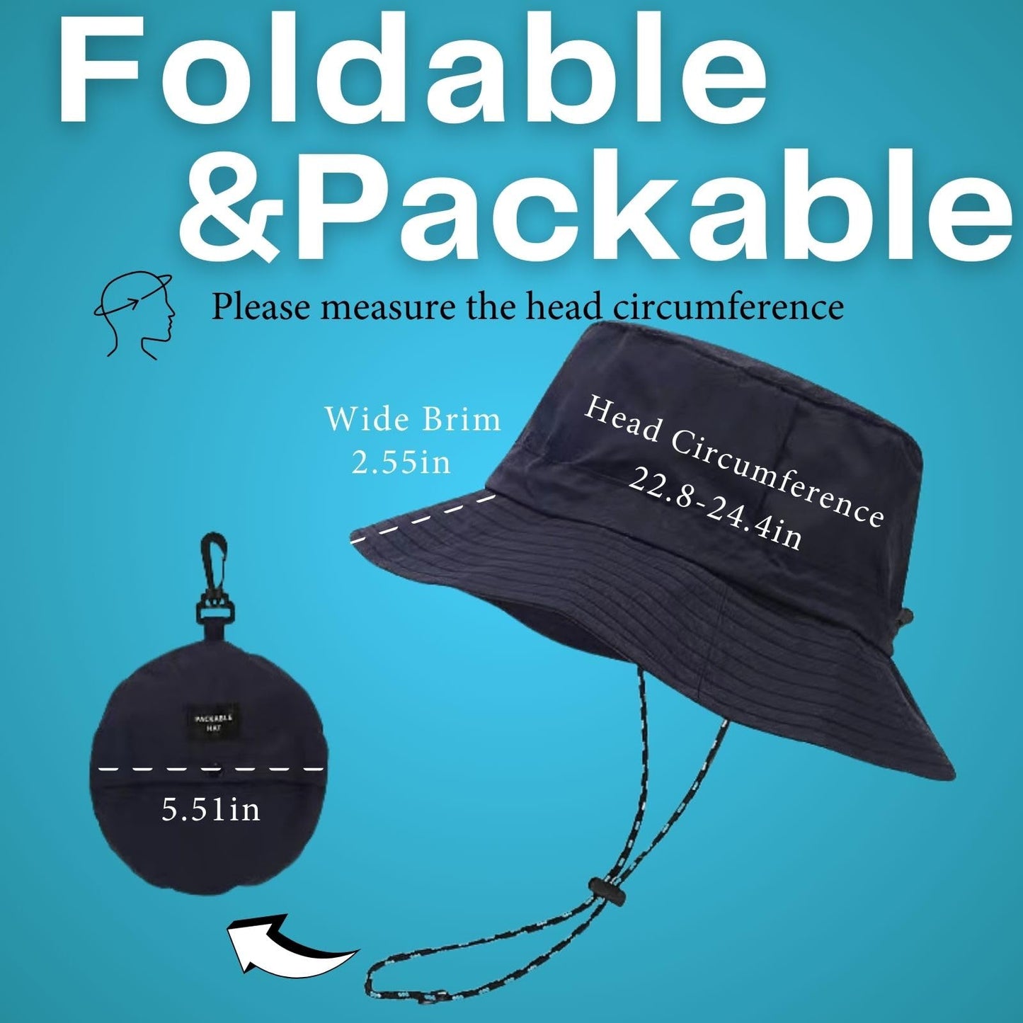 Waterproof Bucket Rain Hat,Foldable Outdoor UV Protection Sun Hats and Quick Dry Boonie Hat for Hiking Khaki