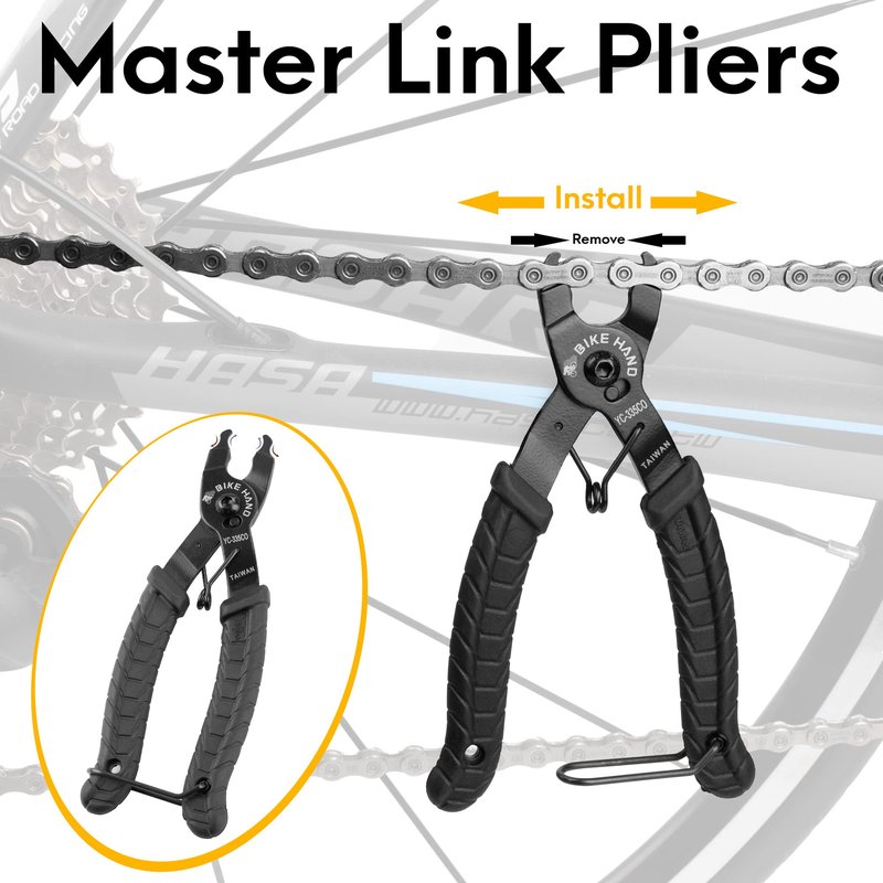 BikeHand Bike Bicycle Chain Wear Checker, Quick Master Link Pliers & Chain Breaker Rivet Tool – Professional Chain Tool Kit for Road, Mountain, and Hybrid Bikes