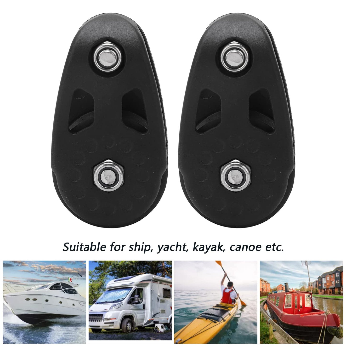 Acouto Kayak Pulley Kit 2pcs Nylon Kayak Slide Rail Anchor Trolley Pulley Block Sheave for Ship Yacht Canoe Boat Marine