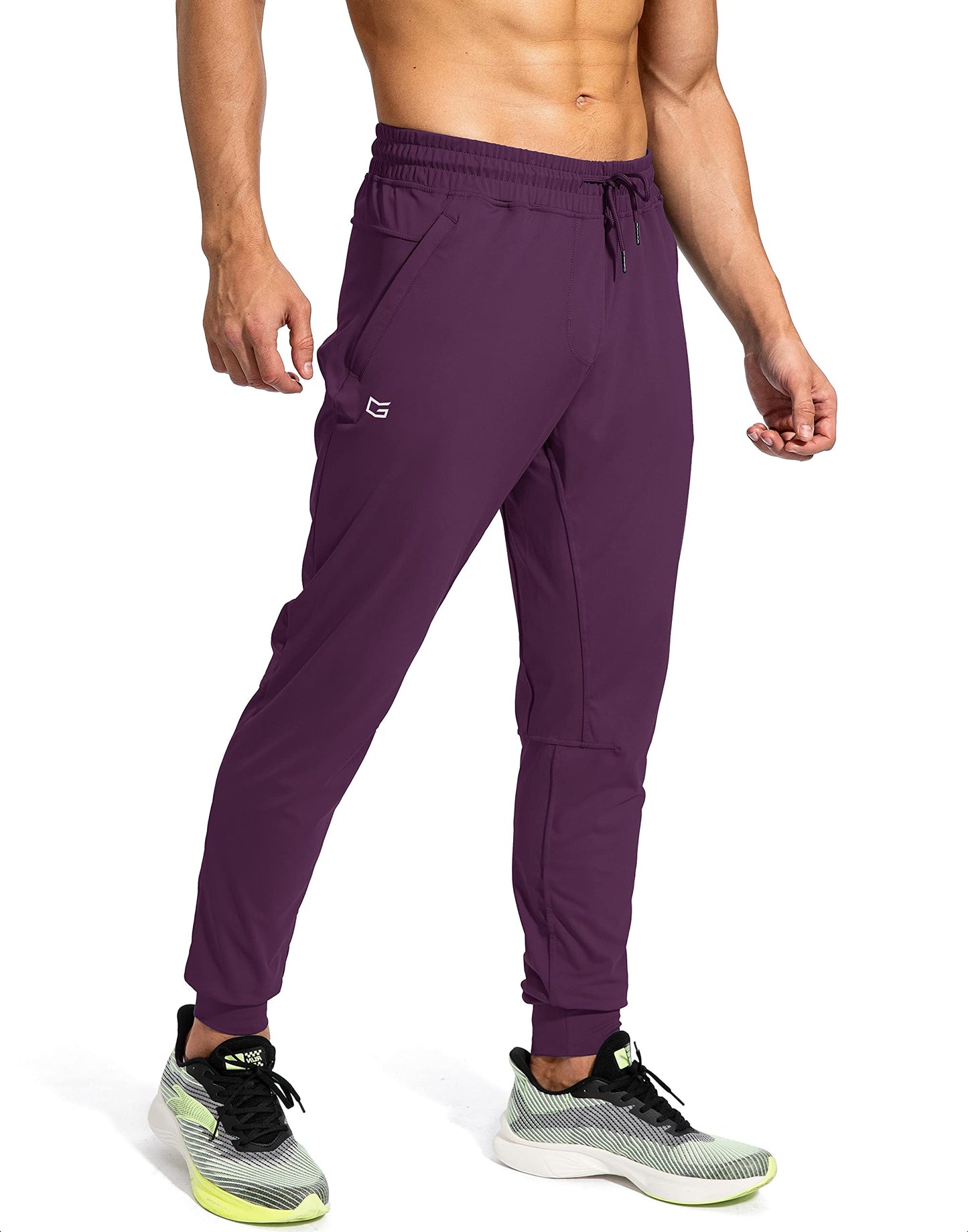 G Gradual Men's Sweatpants with Zipper Pockets Athletic Pants Traning Track Pants Joggers for Men Soccer, Running, Workout(Wine Red,S)