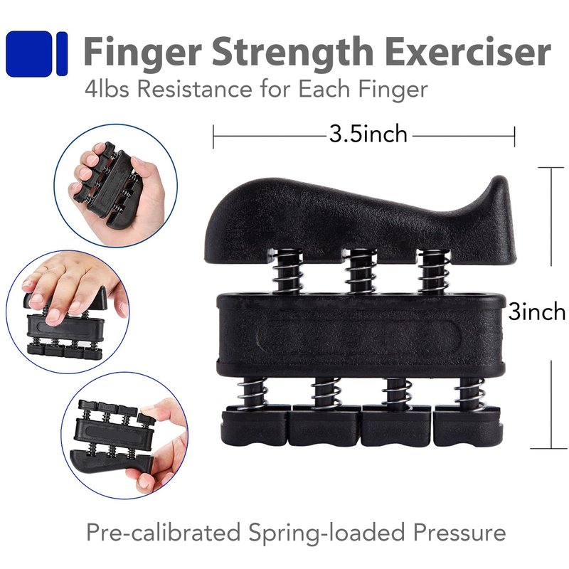 EASJOY Grip Strength Trainer Kit with Finger Exerciser, Hand Grip Strengthener, Hand Extension Exerciser, Stress Relief Ball, Grip Ring, Gyro Ball for Muscle Building and Injury Recover
