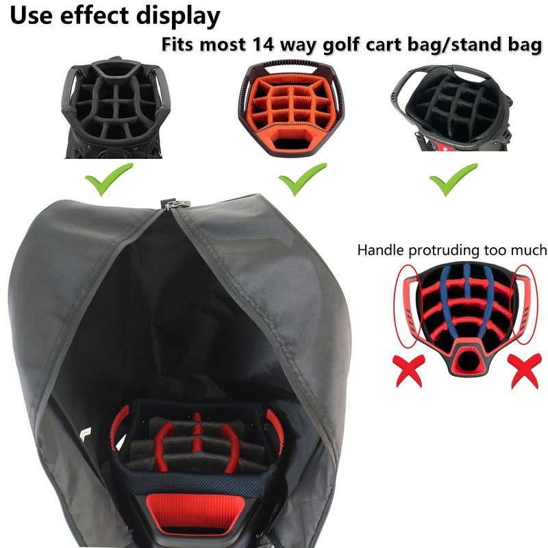 BOYEA & SKULLEAP Golf Bag Cover rain Cover/Hood Nylon Waterproof dust Cover Fits Most Golf cart Bags Easy to use Collapsible and removabl Golf Accessory Gifts (1680D Nylon, Large)