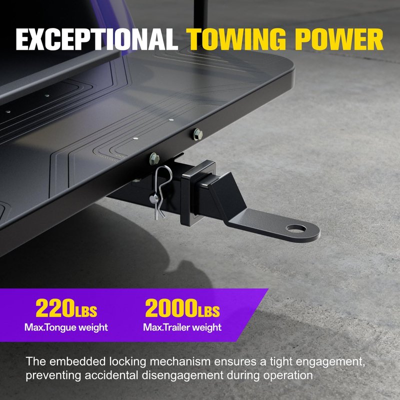 Golf Cart Trailer Hitch Kit, Heavy Duty Trailer Hitch with 2 Inch Receiver, Universal Golf Cart Tow Hitch for Club Car, EZGO, Yamaha and Other with Backseat Footrest Carts, Easy Installation, Sturdy