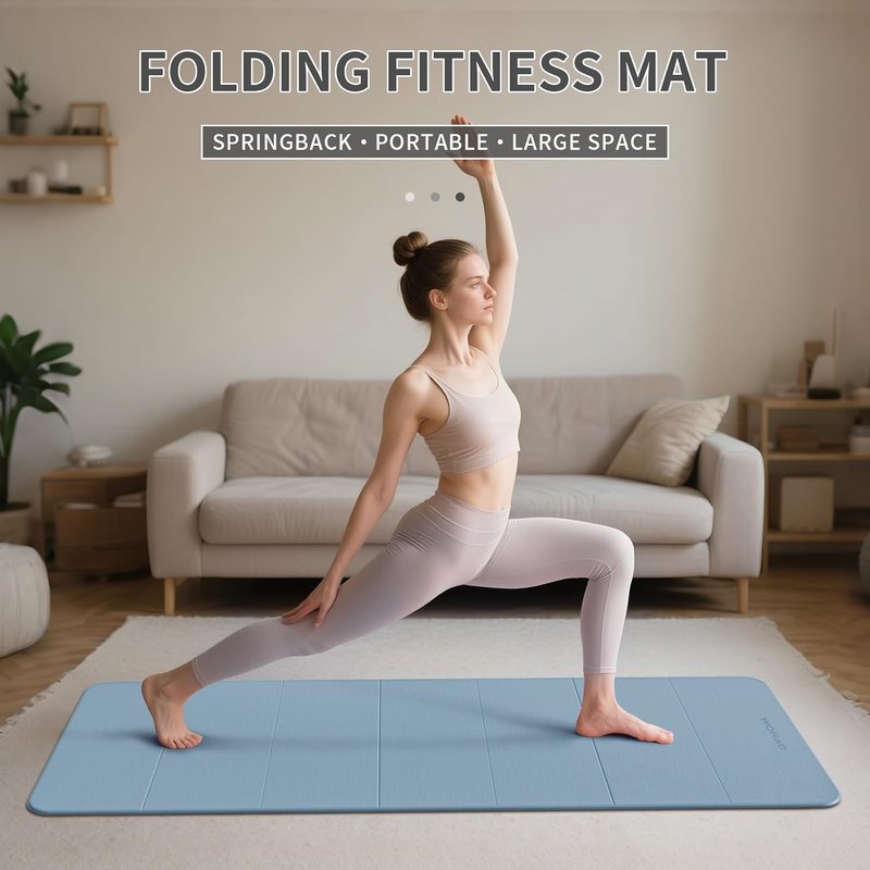 7-Fold Yoga Mat - Compact Non-Slip TPE Folding Exercise Mat | 70"x24", 1/2 Inch Thick, Lightweight for Travel & Home Gym