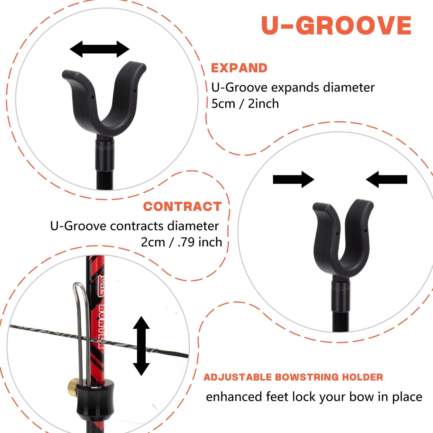 Archery Bow Stand Foldable Pure Carbon Bow Holder