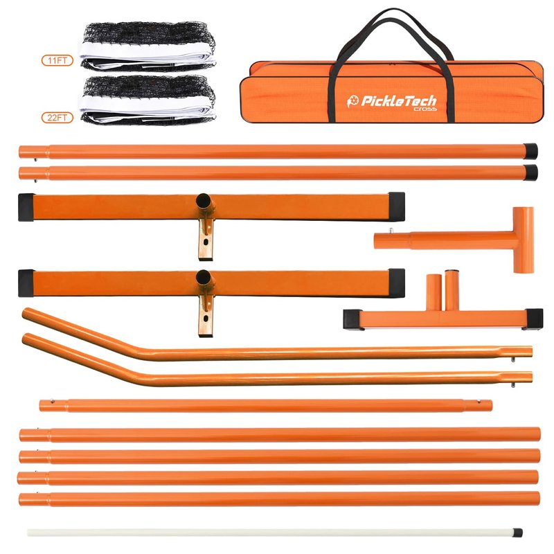 PICKLETECH 4.0 Slim Version 2in1 Portable Pickleball Nets Outdoor Game, 22ft 11ft Pickleball Net-USAPA Regulation Size-Half Court Pickle Ball Net System with Carrying Bag for Driveway