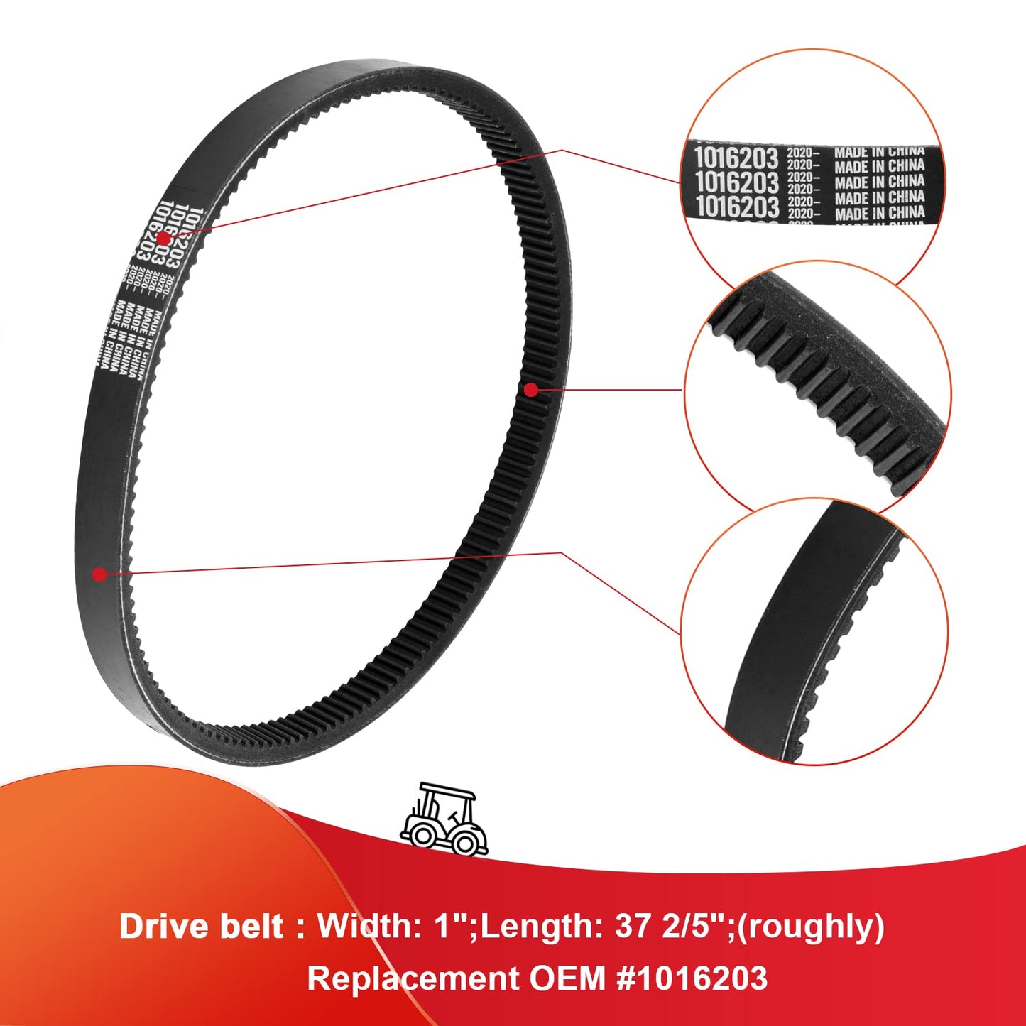 Roykaw Golf Cart Clutch Drive Belt/Starter Generator Belt Kits for 1997-Up Club Car DS & 2004-Up Club Car Precedent Golf Cart with OHV Kawasaki Engine Replaces OEM #101916701, 1016203