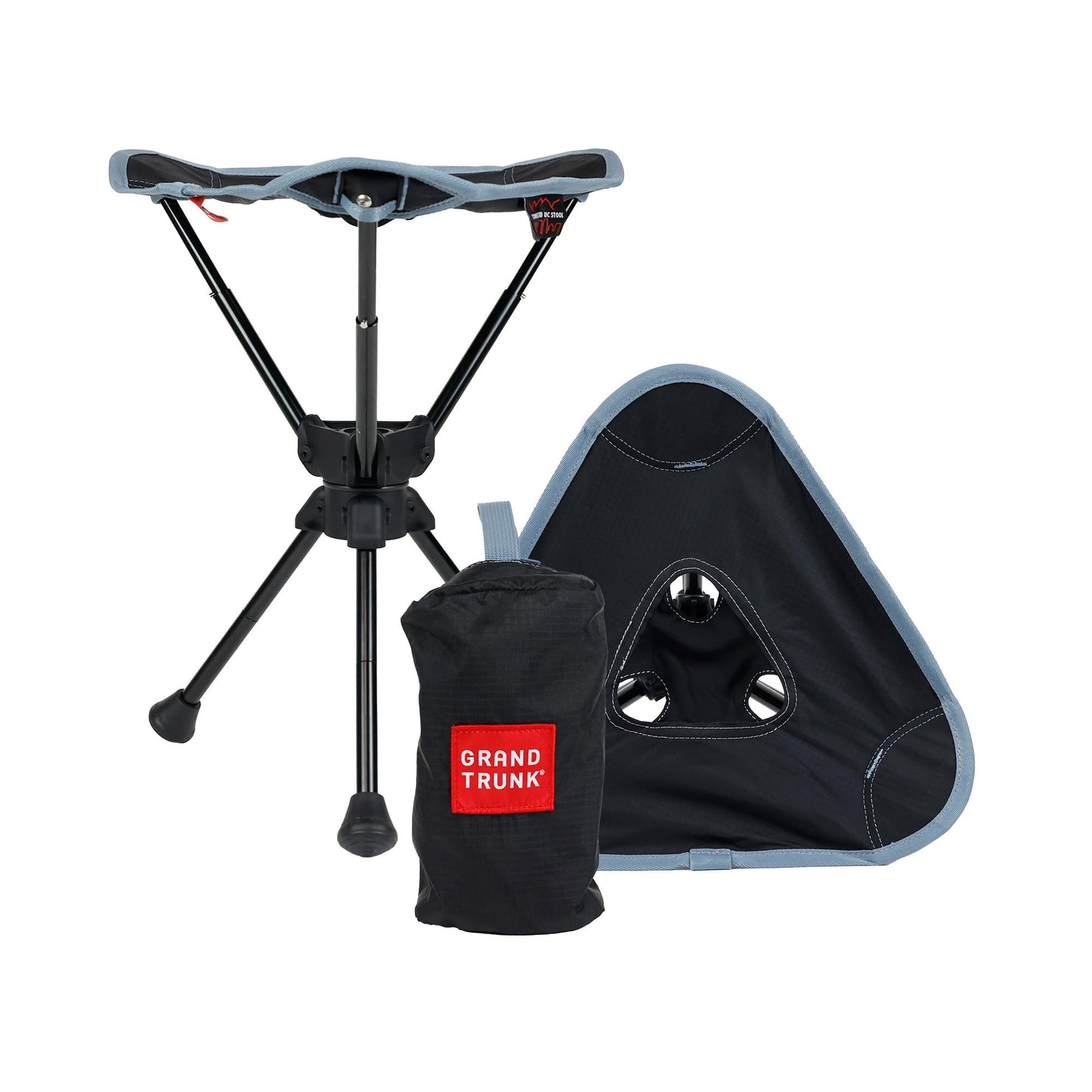 GRAND TRUNK Compass 360 UC Stool, Full Swivel, Ultra Compact, Easy Setup & Packable for Outdoors, Work & Play (Sea Black)