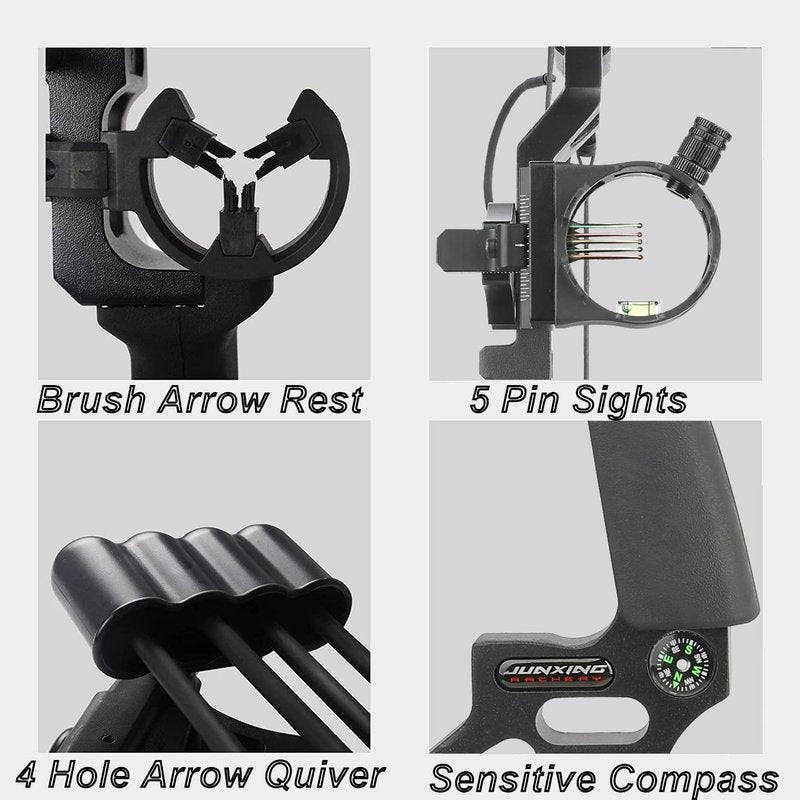 Archery Compound Bow Set 20-70 LBS - Adjustable Draw Length 24-30" | High-Speed Hunting Bow with Accessories