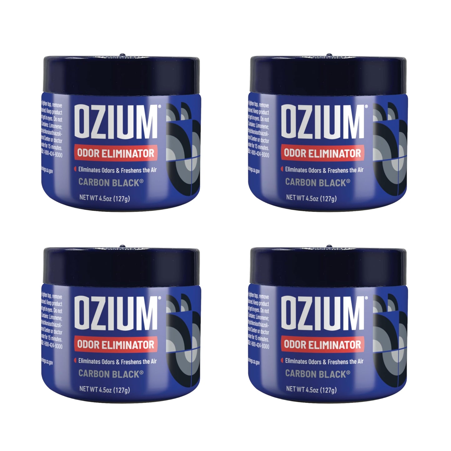 Ozium Odor Eliminating Gel - 4.5oz Air Freshener Alternative for Smoke, Pets, and Musty Odors - Long Lasting Odor Remover for Cars, Homes, Closets and Small Spaces - Carbon Black