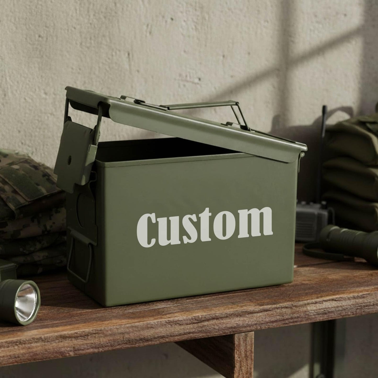 Extrabily Custom Ammo Box Produced in Texas-Personalized Ammunition Can-Gifts For Him-Gifts For Men-Birthday Gifts For Men-Military Gift-Anniversary Gift（30Cal/50 Cal）
