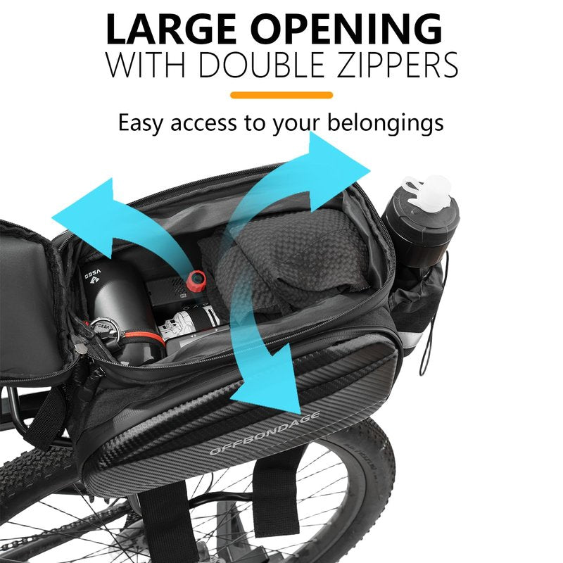 OFFBONDAGE Bike Bags for Bicycles Rear Rack 20/32L Hard Shell Waterproof Bike Trunk Bag for Ebikes Saddle Bags Panniers Rain Cover & Shoulder Strap for Commuter Travel Outdoor