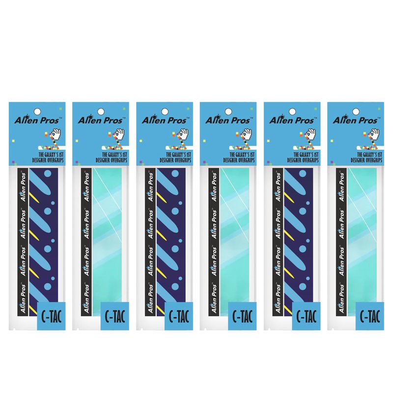 ALIEN PROS Tennis Racket Grip Tape Tac Moisture Feel Tennis Grip Tennis Overgrip Grip Tape Tennis Racket 6-Pack (6-Pack Rainy Green Diamonds)
