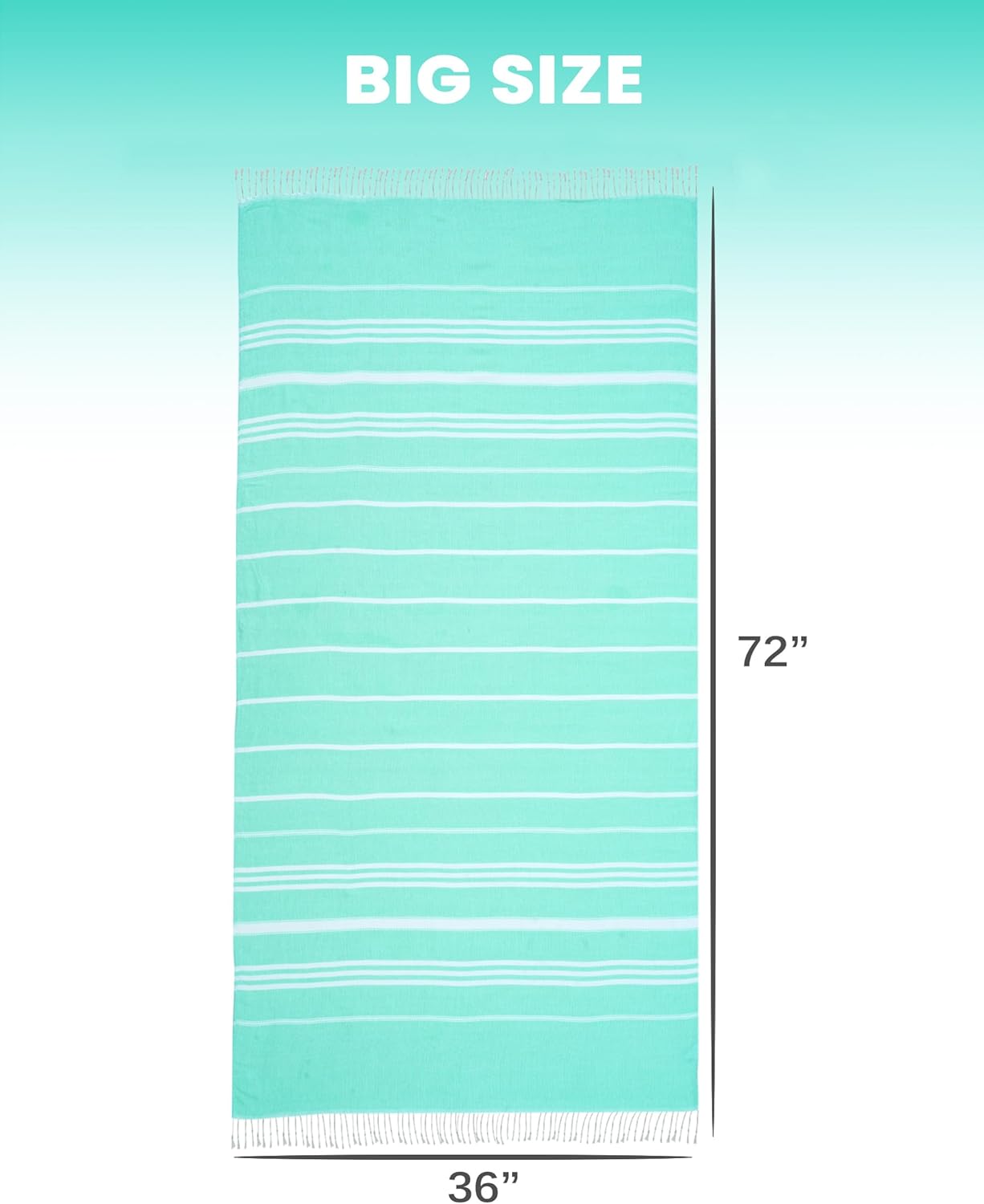 Oversized Turkish Beach Towels - Quick Dry, Sand-Free | Extra Large XL Pool & Travel Essentials