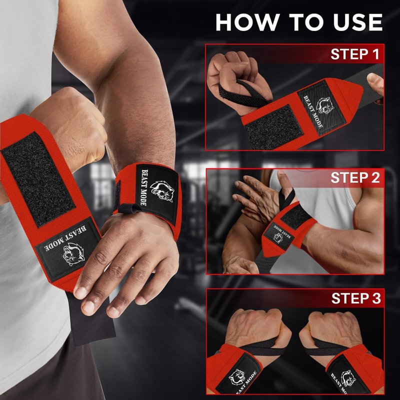 TECEUM Weightlifting Wrist Wraps - Heavy Duty 18" & 12" Workout Braces for Powerlifting & Strength Training