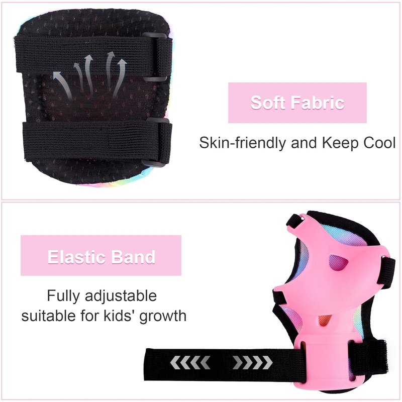 Kids Knee and Elbow Pads Set - Adjustable Protective Gear for Inline Skating, Biking & Scooters | Perfect for Girls & Boys