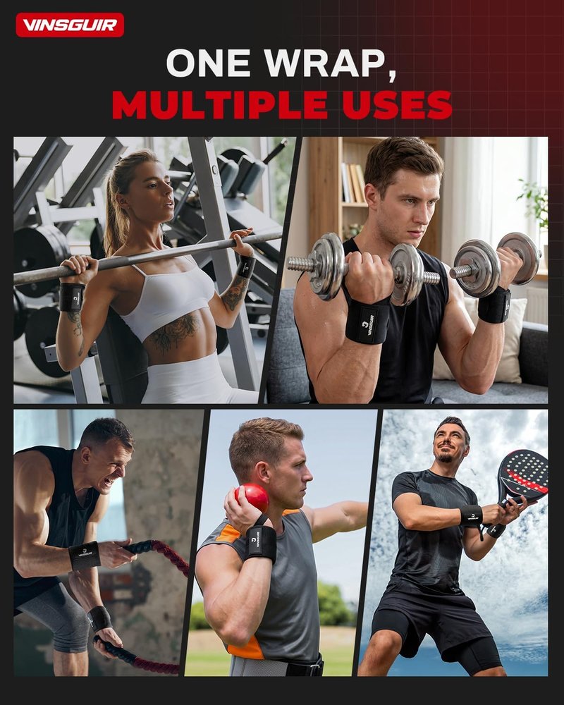 21'' Elastic Wrist Wraps for Weightlifting - Breathable Gym Support with Thumb Loop | Unisex Pair