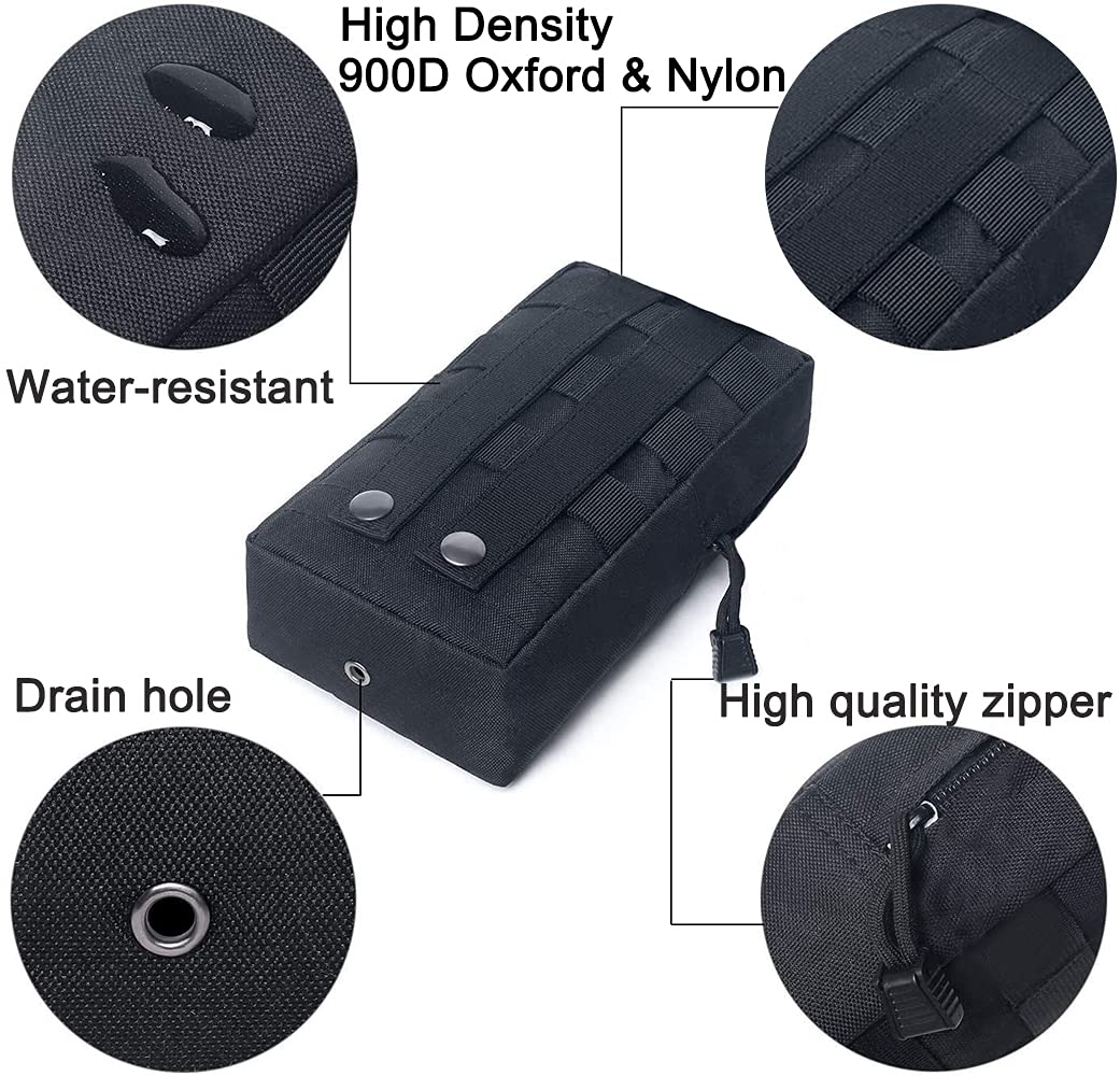 Molle Accessories Kit of 30 Attachments for 1" Webbing Molle Bag Tactical Backpack Vest Belt, Molle Attachments with Molle Pouches D-Ring Grimloc Locking Gear Clip Web Dominator Elastic Strings Buckle