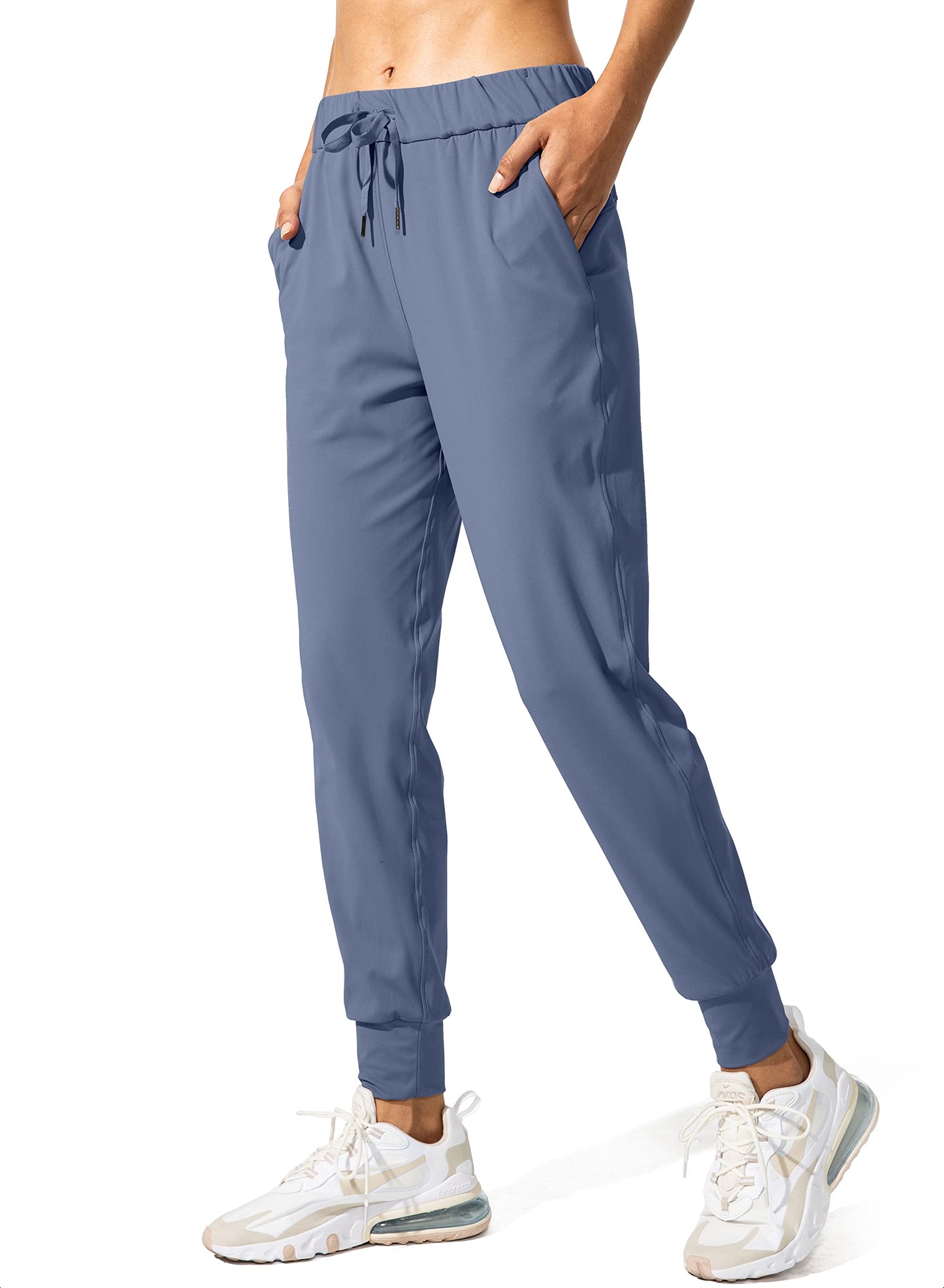 SANTINY Women's Joggers Pants Pockets Drawstring Running Sweatpants for Women Lounge Workout Jogging(Slate Blue_XXL)