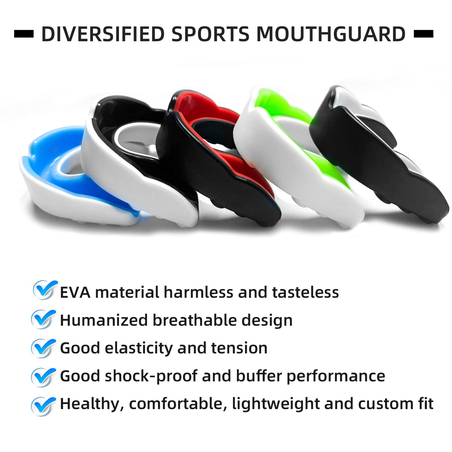 AITUSI Kids Youth Mouth Guard for Sports, Boys Girls Mouthguard for Football Boxing MMA Lacrosse Basketball Taekwondo Karate Wrestling (5 Pack)